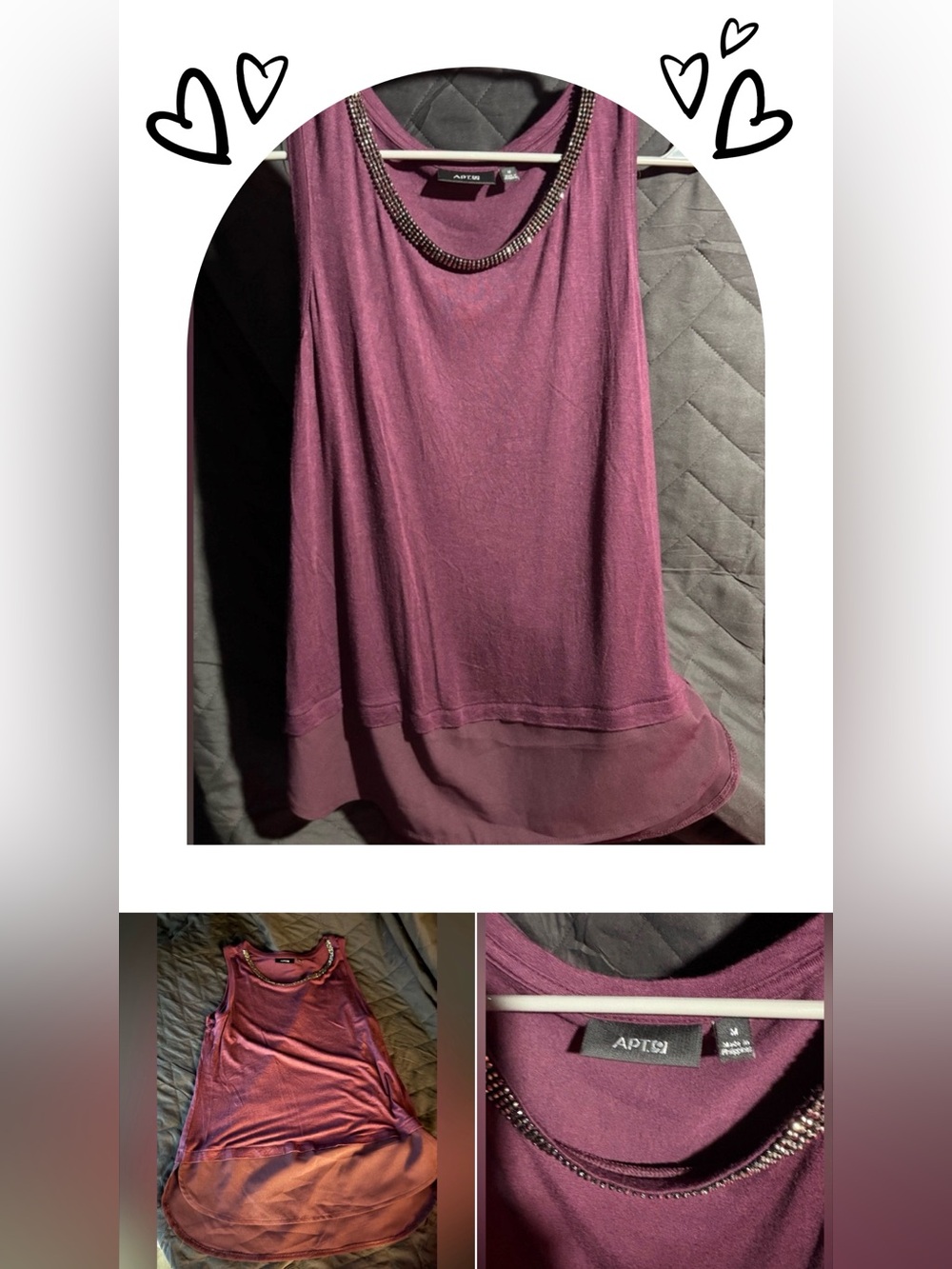 Apt. 9 Burgundy Tank Top Sleeveless Style‎ #1077